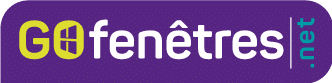 Logo violet de la société Go Fenêtres