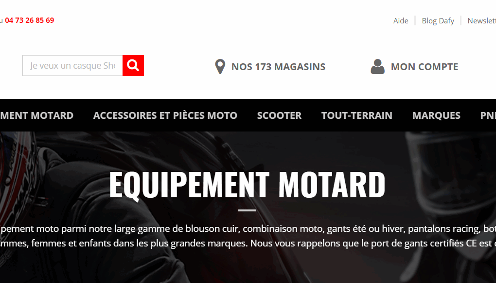 Equipement moto pas cher